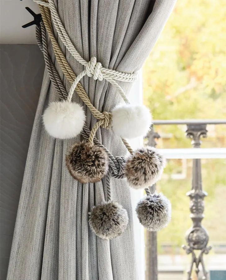 Dartmoor Grey Faux Fur Curtain Tieback