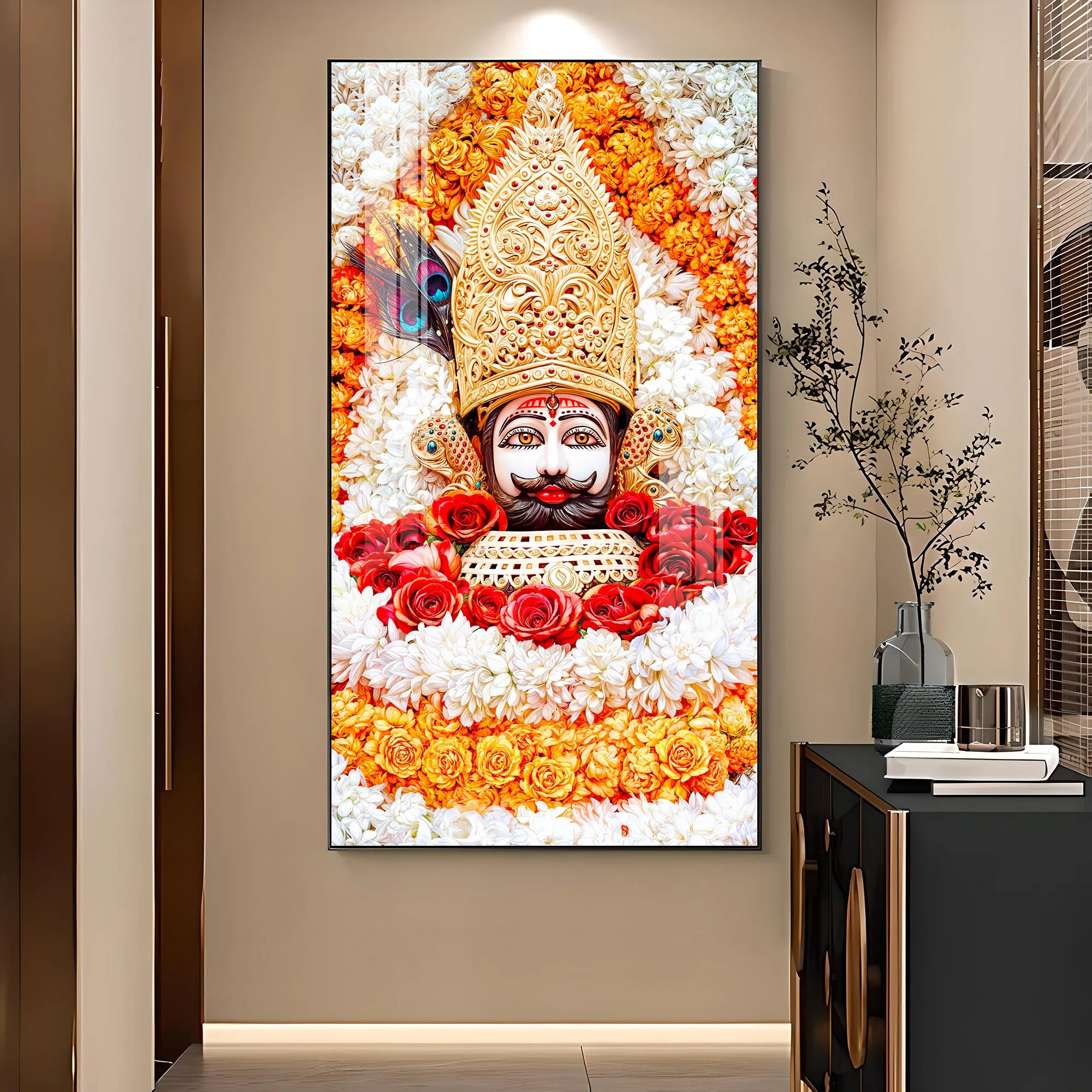 Divine Shyam Baba Premium Acrylic Vertical Wall Art