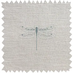 Dragonfly Duck Egg Linen Blend Fabric Sample