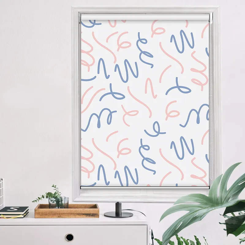 Dual Tones Doodle Shape Window Roller Shade