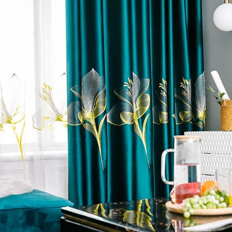 Embroidered Lavish Velvel Blackout Curtains