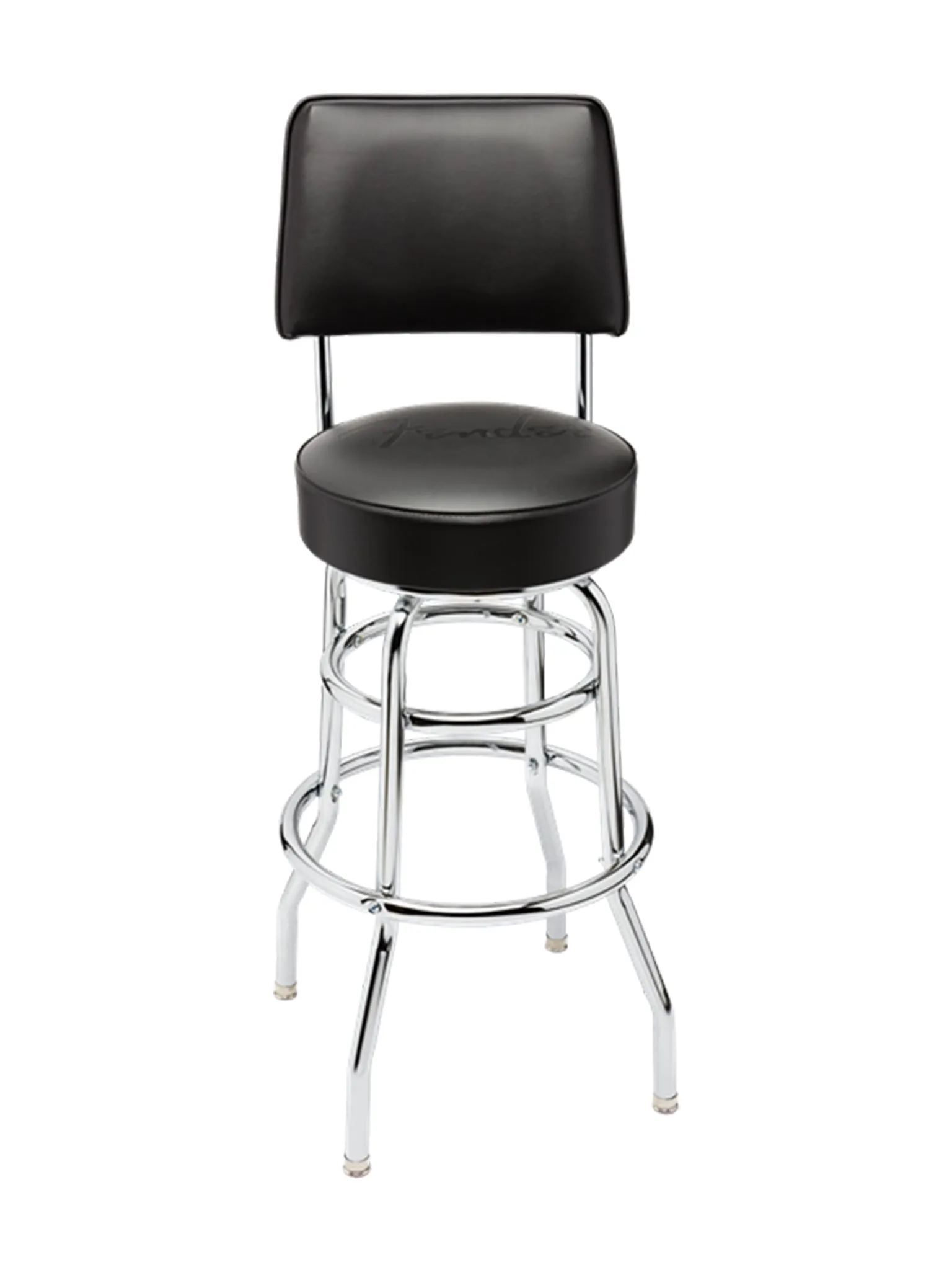 Fender Blackout Backrest Barstool with Embossed Logo, 30"