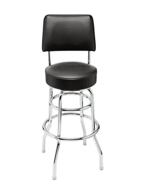 Fender Blackout Backrest Barstool with Embossed Logo, 30"