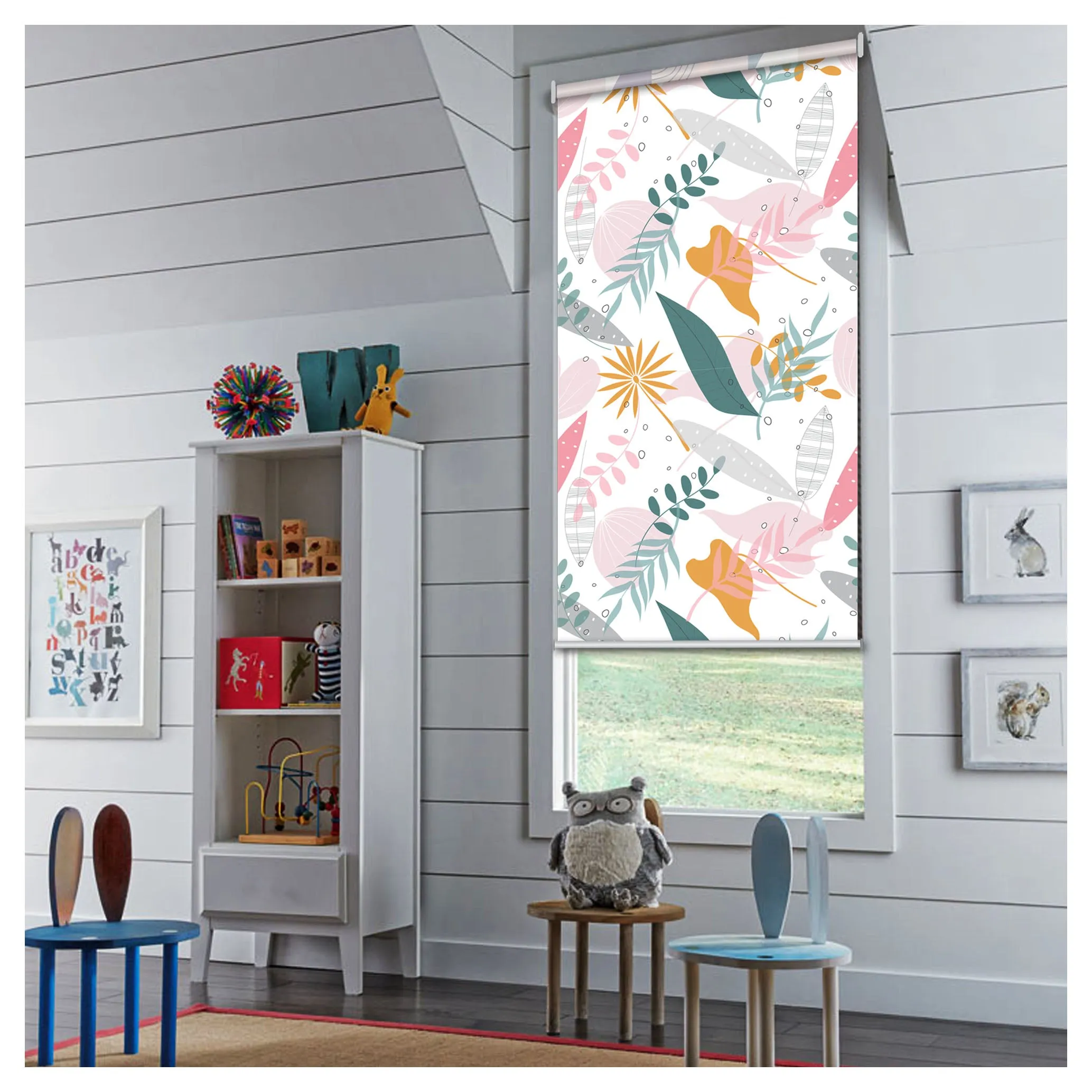 Flora Flower Botanical Print Window Roller Shade