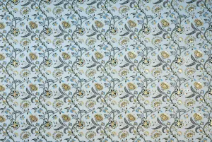 Florentine Print Chinoiserie Vine Sky Blue & Gold