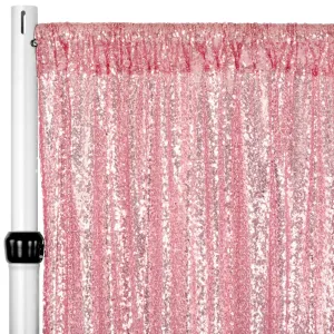 Glitz Sequin Mesh Net 10ft H x 52" W Drape/Backdrop panel - Pink