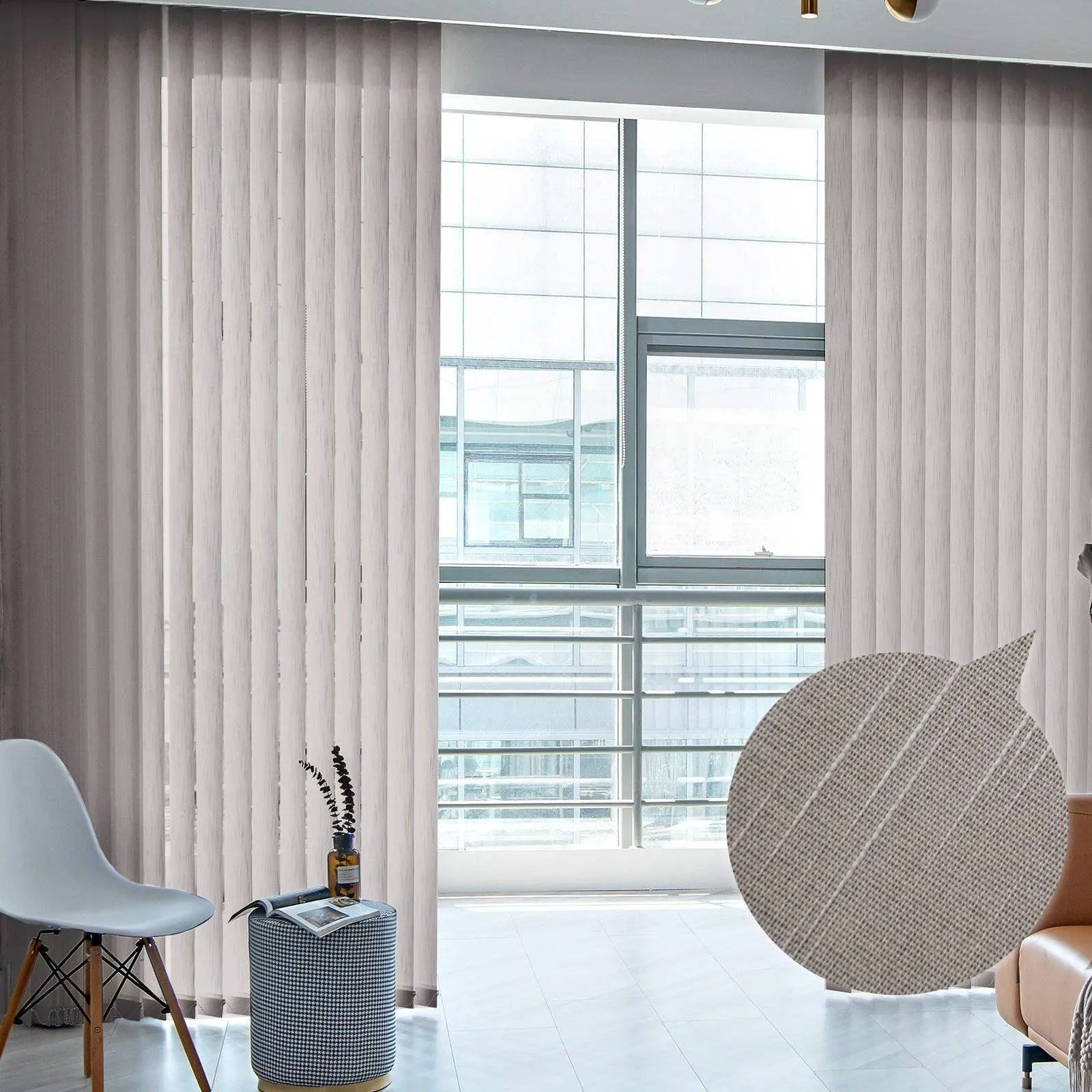 Graywind Manual Vertical Blinds | Light Filtering Textured Series | Customizable