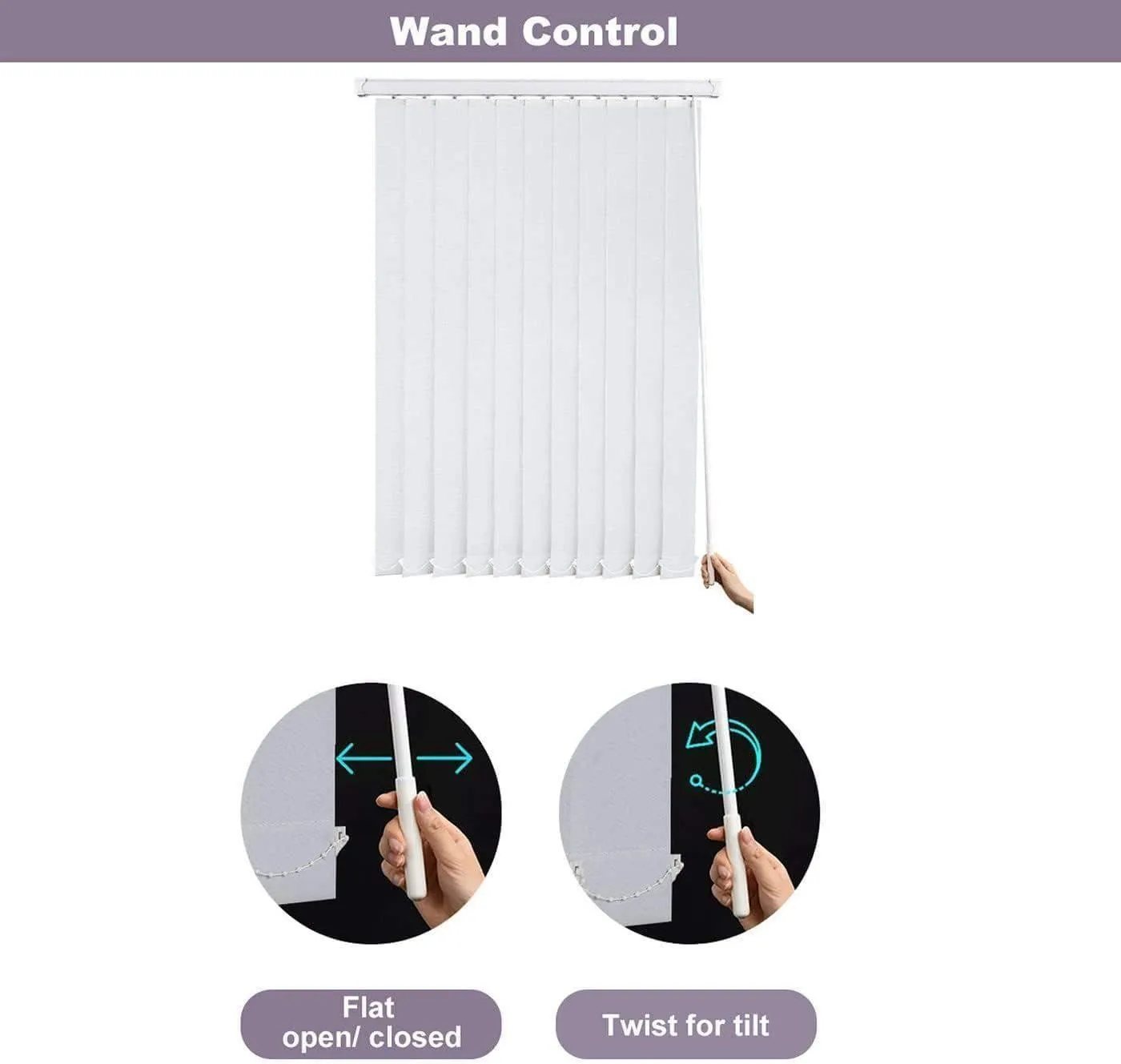 Graywind Manual Vertical Blinds | Light Filtering Textured Series | Customizable