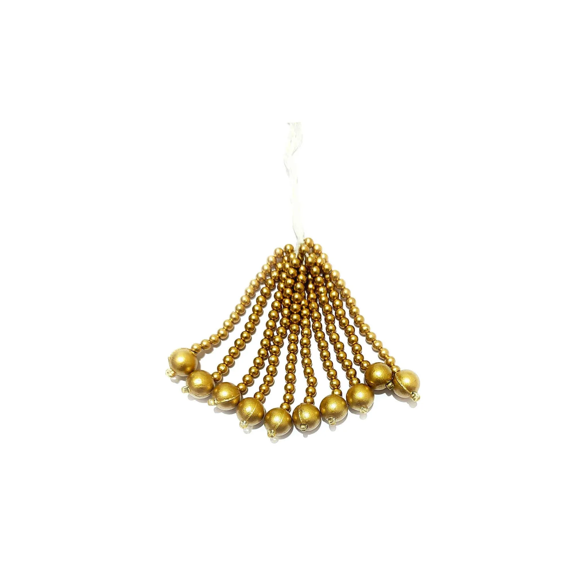 Handmade Gold Beaded Thread Craft, Jewelry Fringe Tassel - Design 854