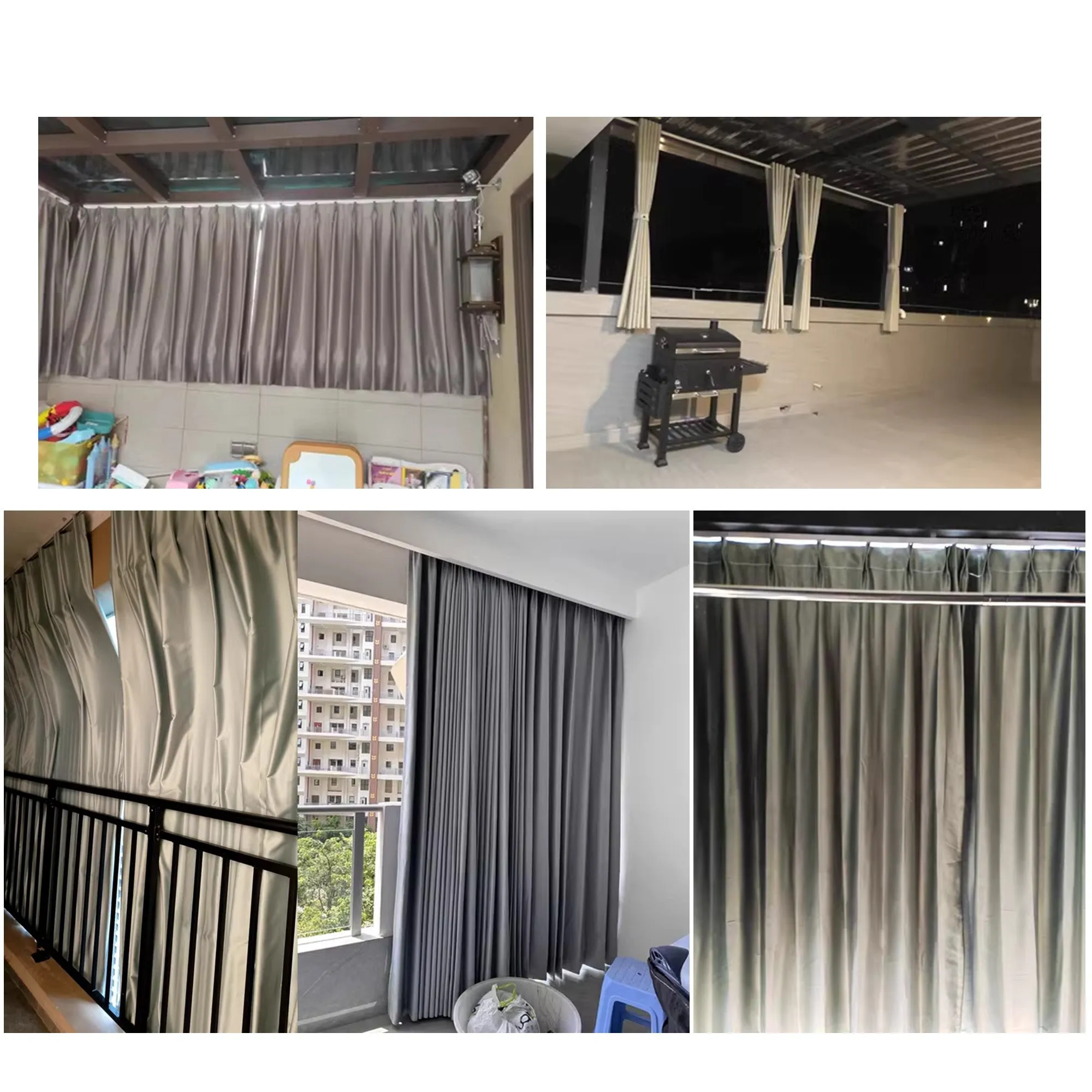 Heavy Duty Outdoor Curtains for Patio, Pergola, Gazebo & Balcony (1300g/m & 800g/m)