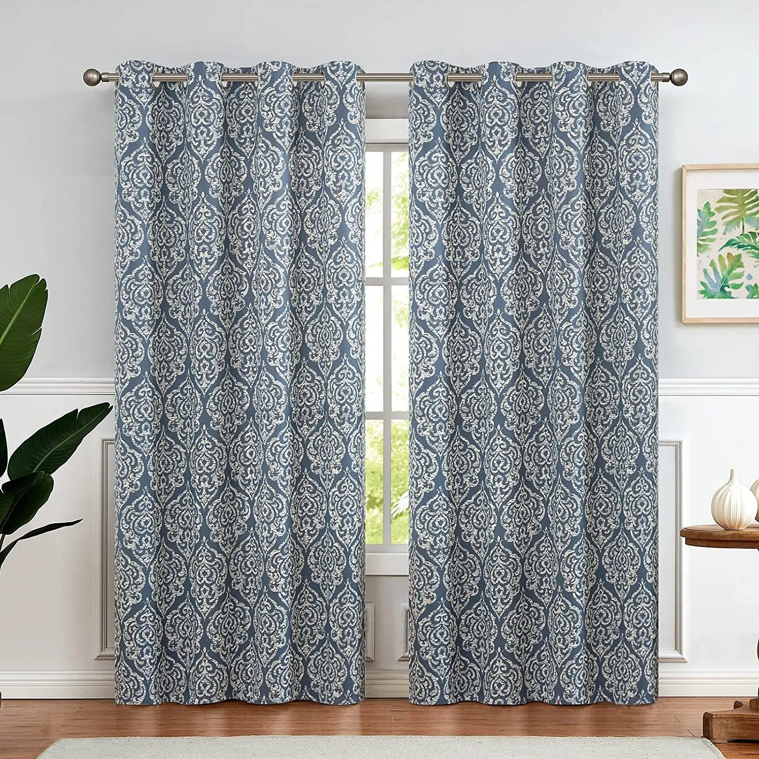 Heavy Satin Blackout (80%) Curtains , Digital printed curtains for door, Pack of 1 Curtain, FINS