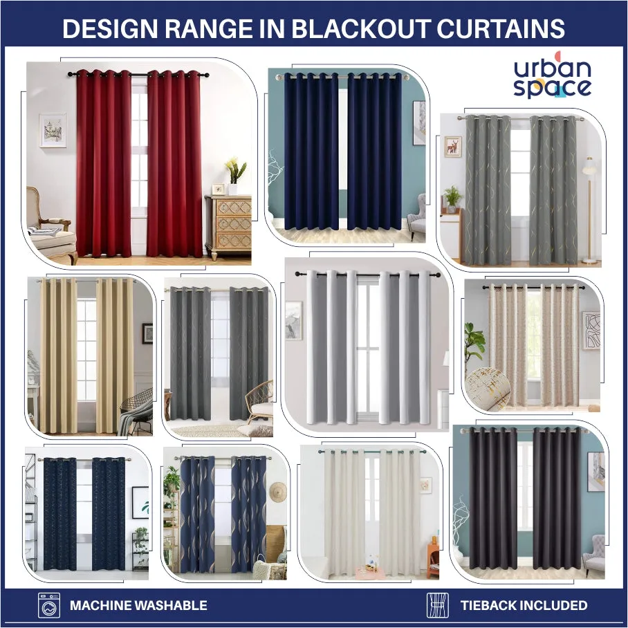 Heavy Satin Blackout (80%) Curtains , Digital printed curtains for door, Pack of 1 Curtain, FINS