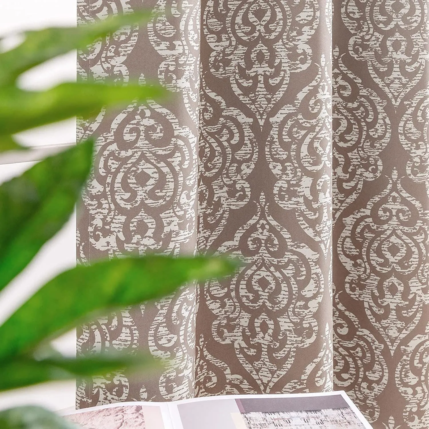 Heavy Satin Blackout (80%) Curtains , Digital printed curtains for door, Pack of 1 Curtain, Madellion