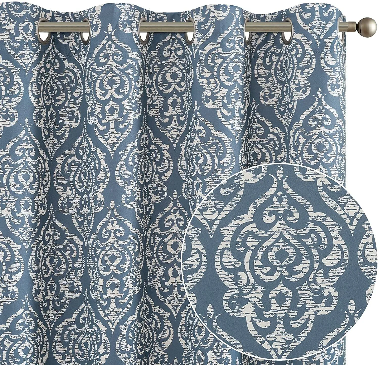 Heavy Satin Blackout (80%) Curtains , Digital printed curtains for door, Pack of 1 Curtain, Madellion