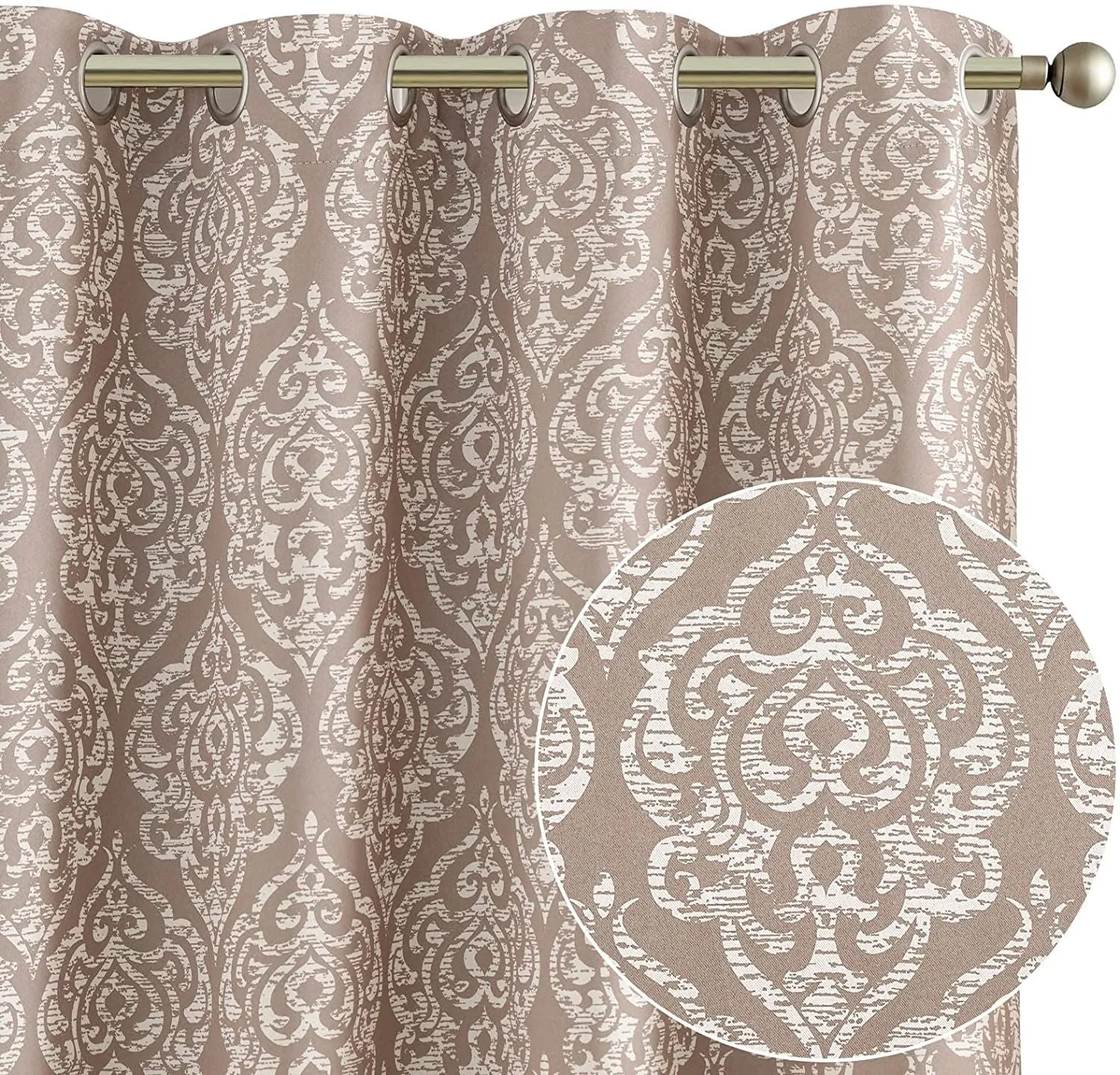 Heavy Satin Blackout (80%) Curtains , Digital printed curtains for door, Pack of 1 Curtain, Madellion