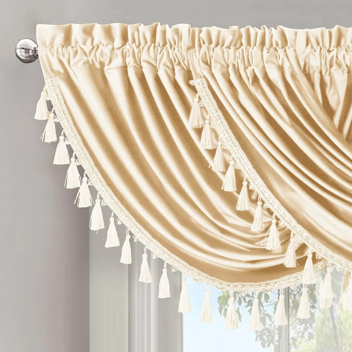 Heavyweight Velvet Waterfall Valance 57”Wx37”L (Single)