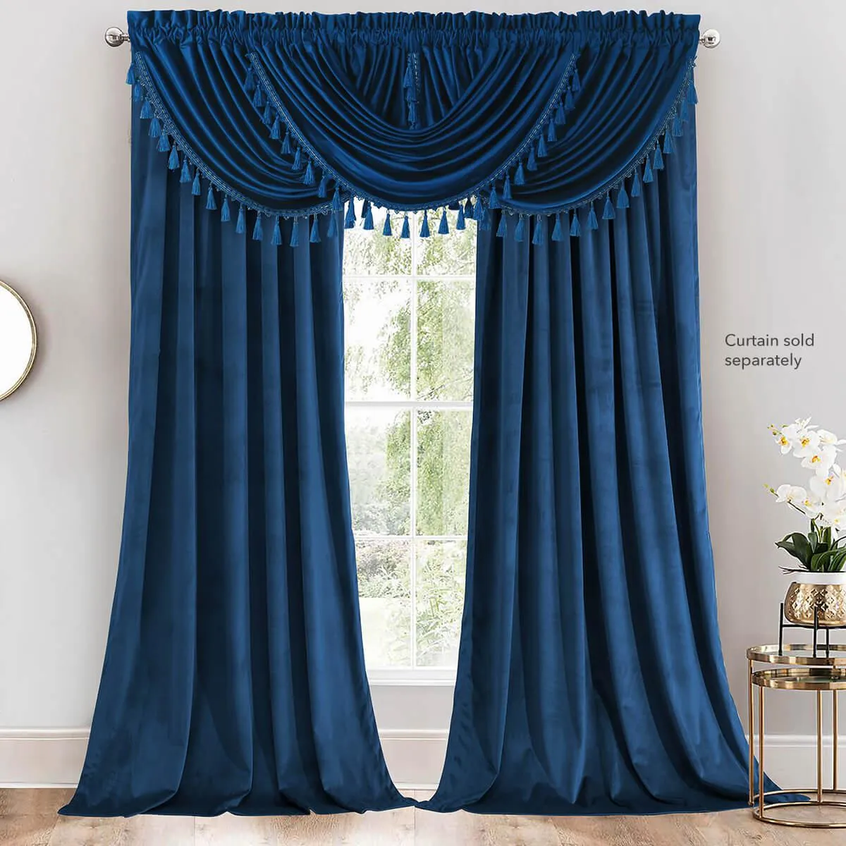 Heavyweight Velvet Waterfall Valance 57”Wx37”L (Single)