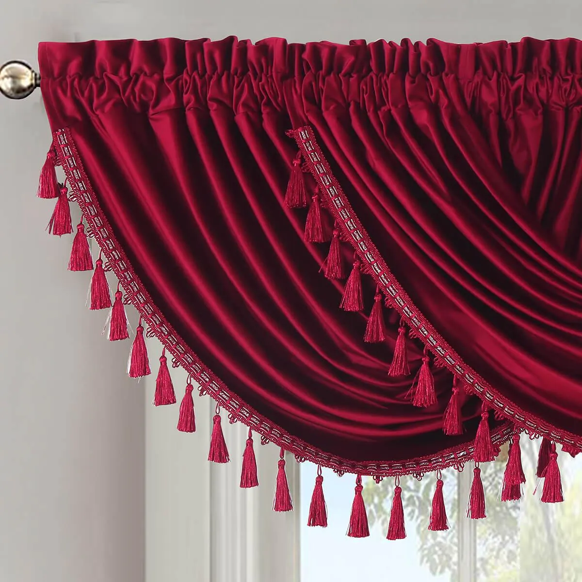 Heavyweight Velvet Waterfall Valance 57”Wx37”L (Single)