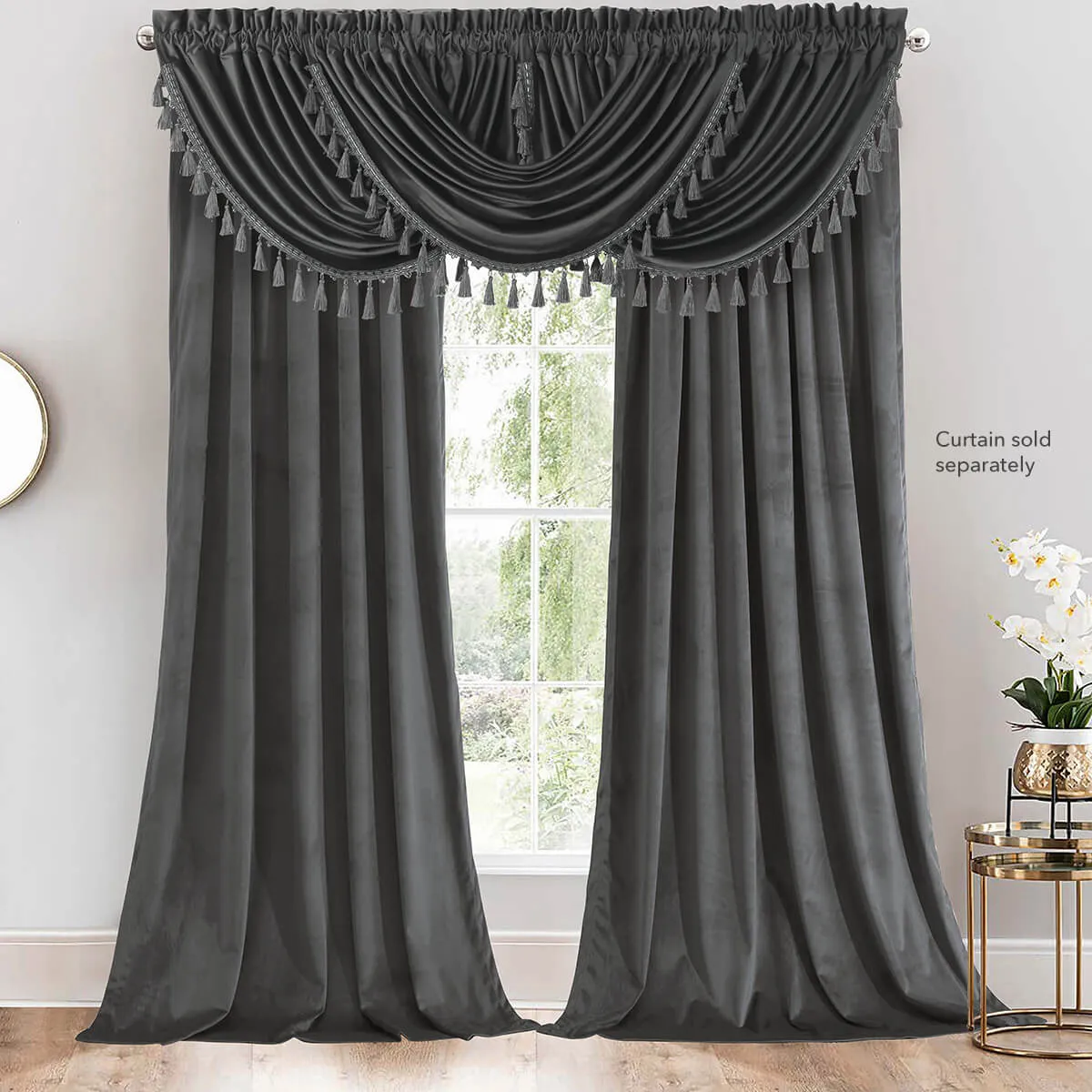 Heavyweight Velvet Waterfall Valance 57”Wx37”L (Single)