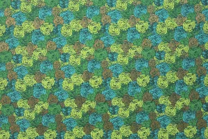 Indian Print Carpet of Roses Greens