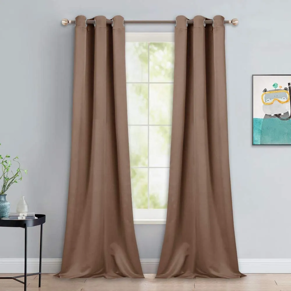 Light Blocking Curtain Soft Fabric 1 Pair