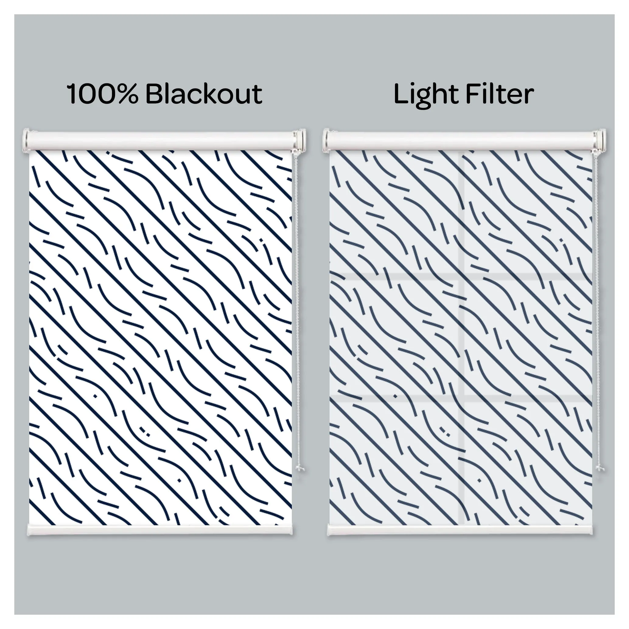 Lines Pattern in White Background Window Roller Shade