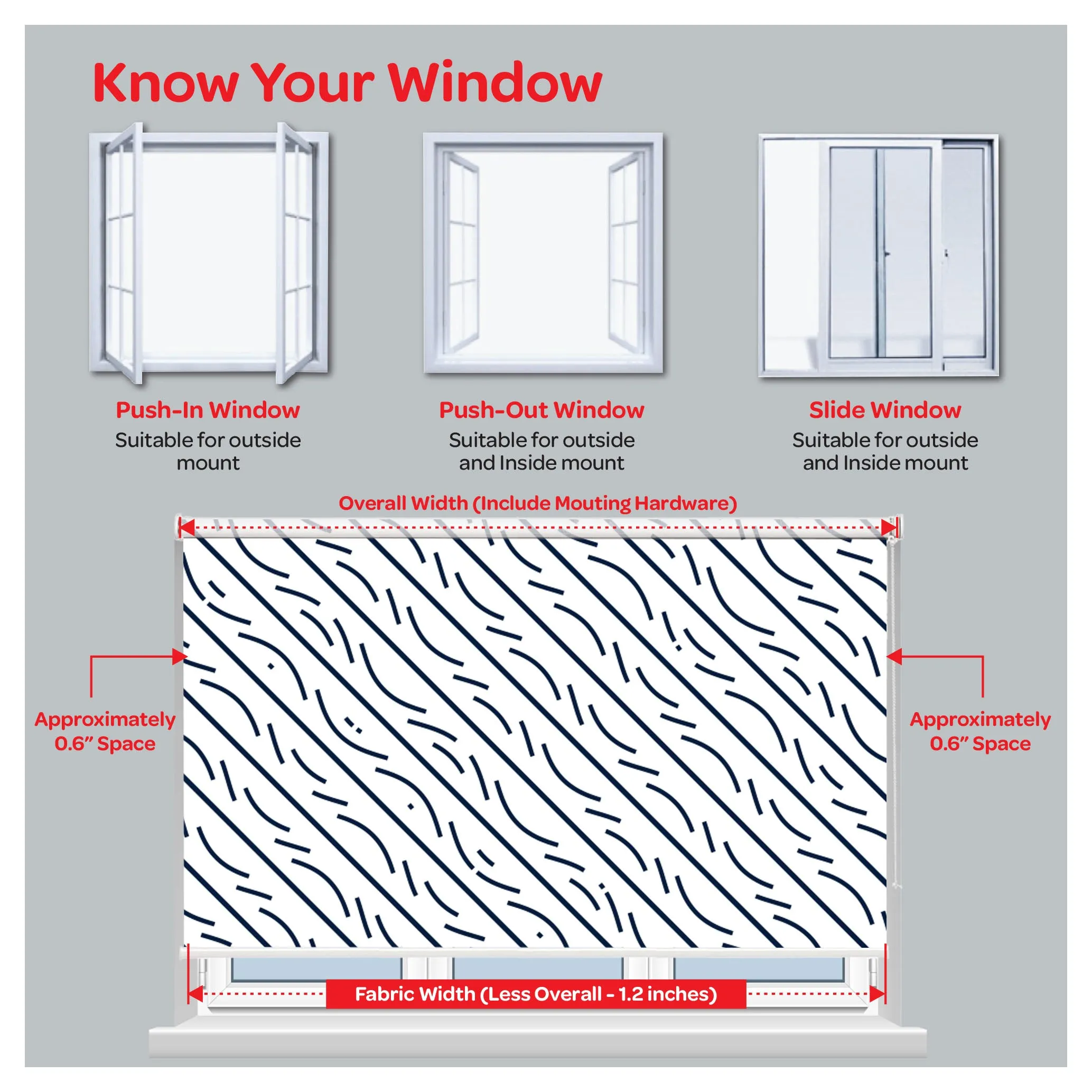 Lines Pattern in White Background Window Roller Shade