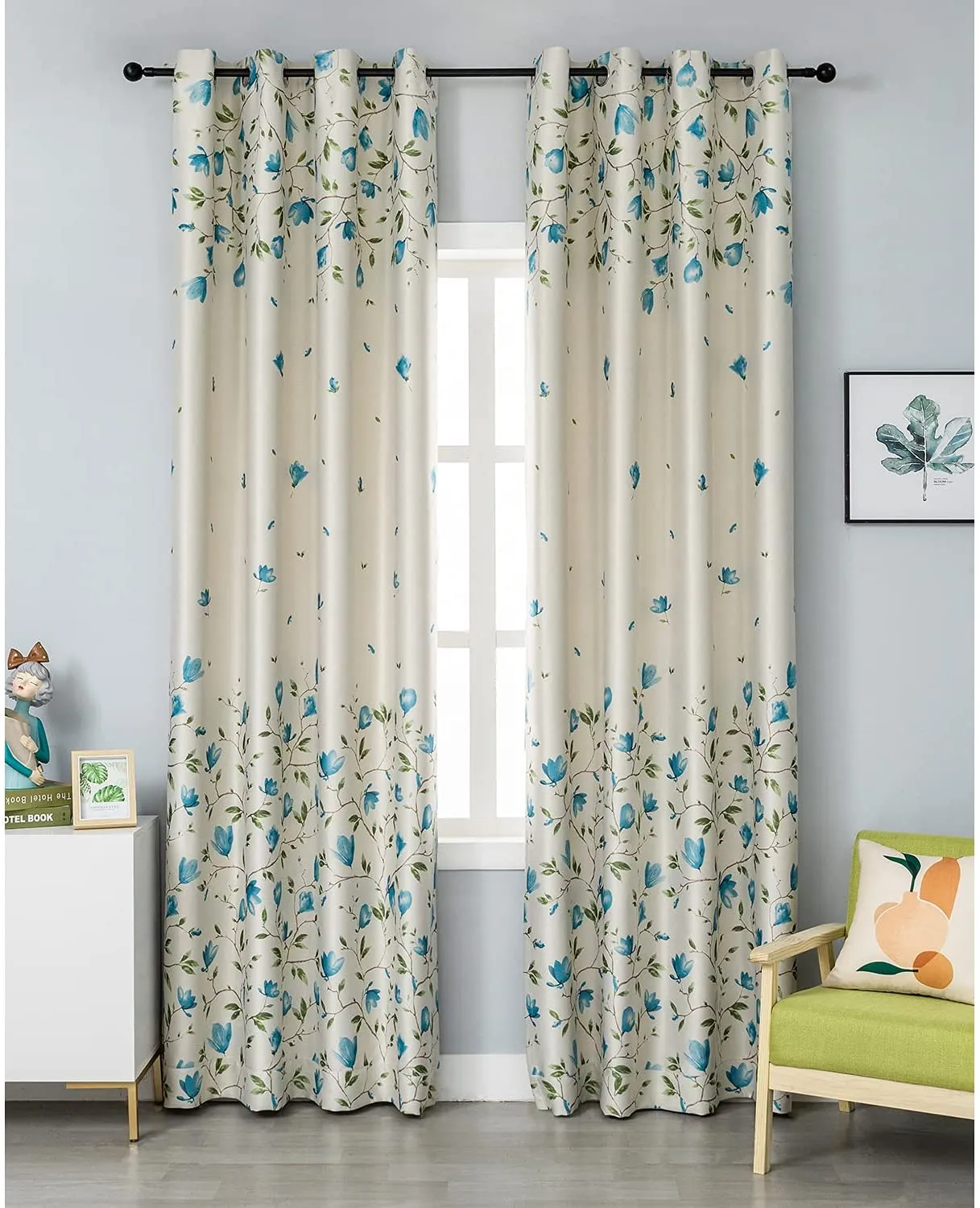 Luxurious Room Darkening Curtains, Faux Silk Satin Door Curtain - Carnation, Pack of 2 Curtains