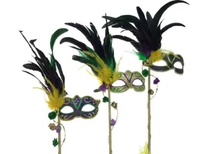 Mardi Gras Venetian Mask with Stick