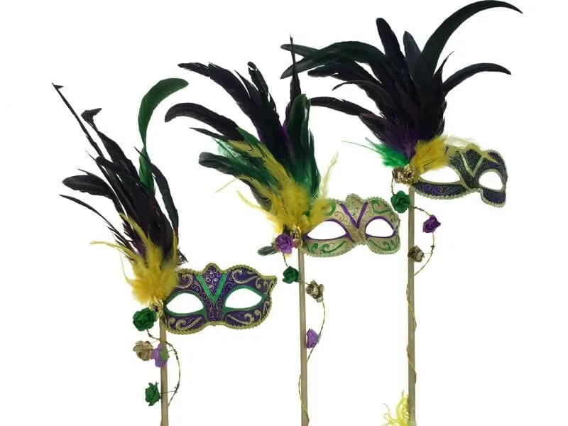 Mardi Gras Venetian Mask with Stick