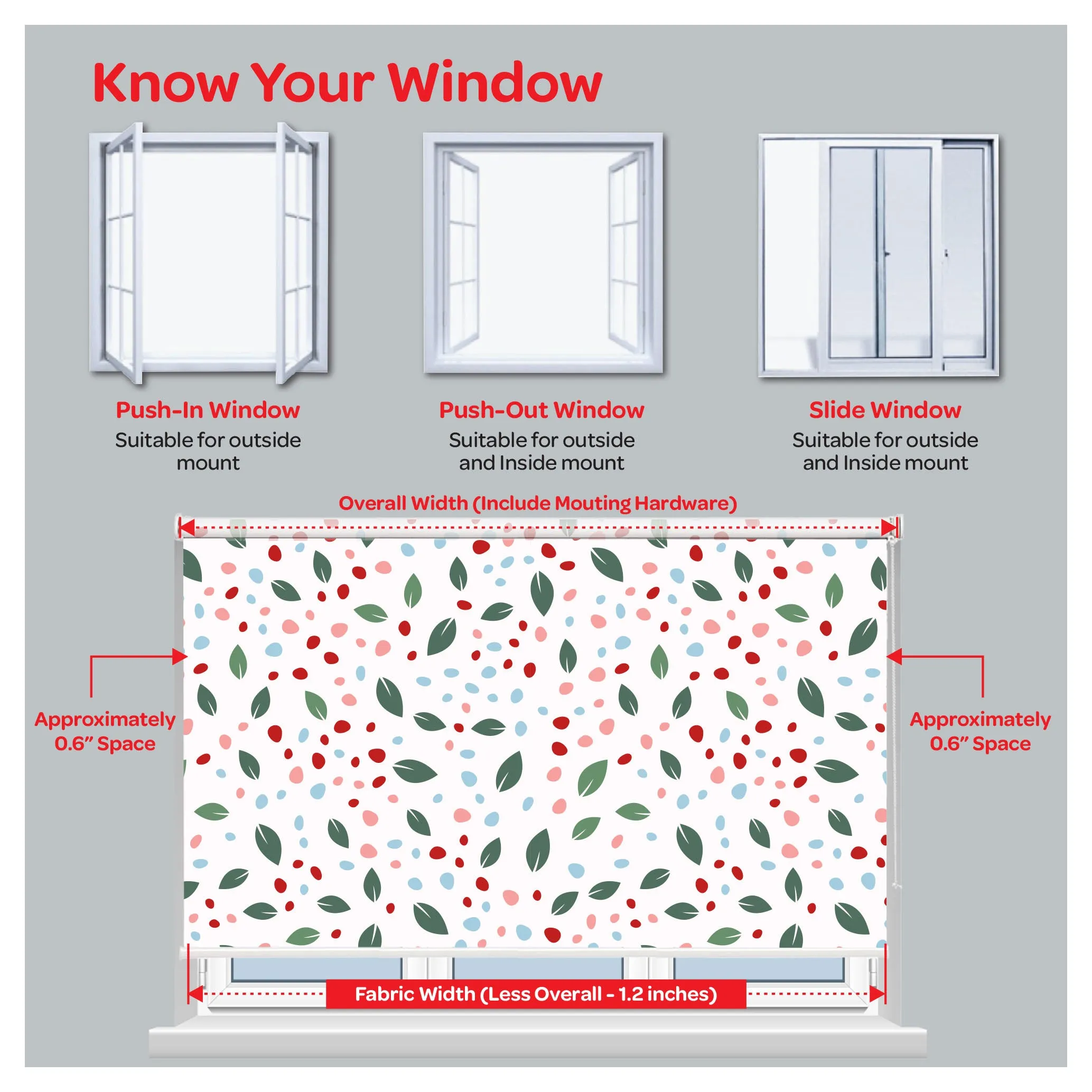 Natural Plants and Leaf Window Roller Shade