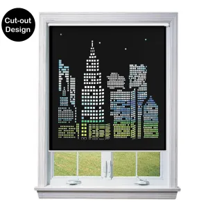 NYC Blackout Die Cut Cutout Sparkle Window Roller Blinds Shades Curtains