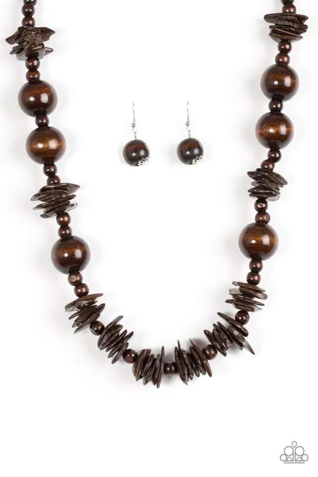 Paparazzi Accessories  - Yes We CANCUN! #N165 Box 11 - Brown Necklace