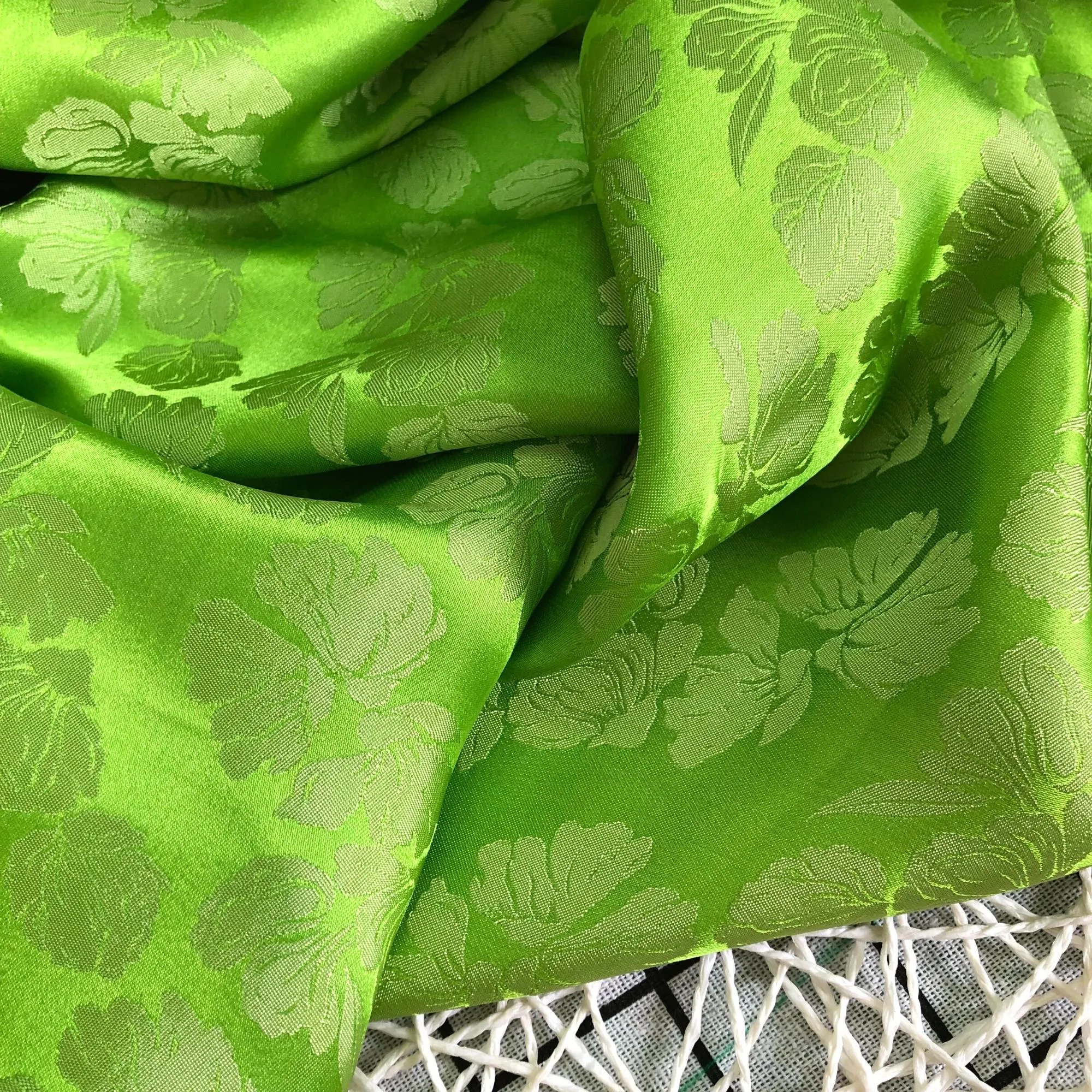 PURE MULBERRY SILK fabric by the yard - Green floral silk fabric - Handmade fabric – Dress making – Silk for sewing - Gift for women