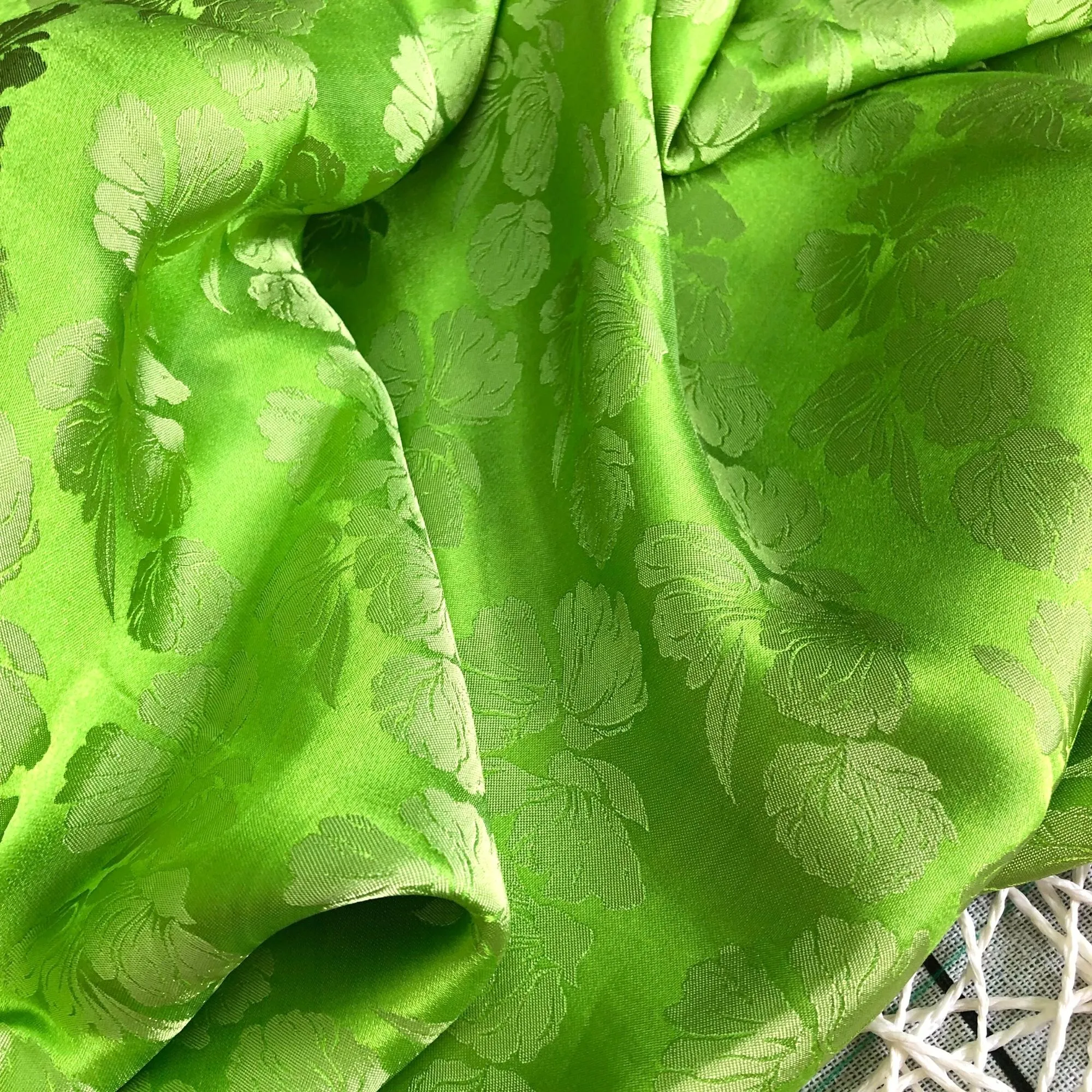 PURE MULBERRY SILK fabric by the yard - Green floral silk fabric - Handmade fabric – Dress making – Silk for sewing - Gift for women