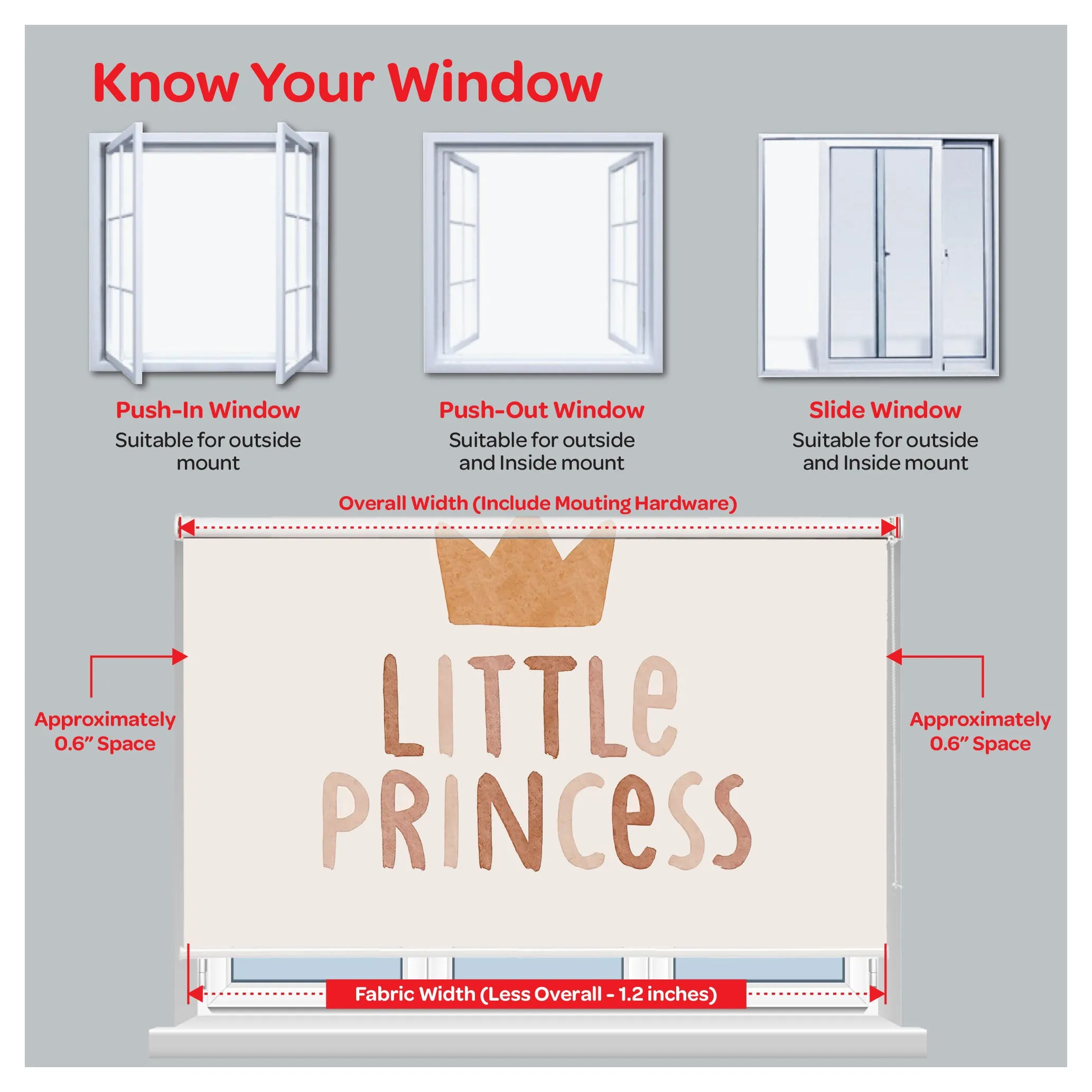 "LITTLE PRINCESS" Boho Vibes Window Roller Shade