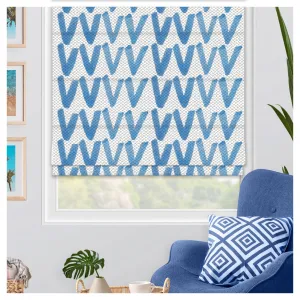 "V" Watercolor Pattern Print Window Roman Shade