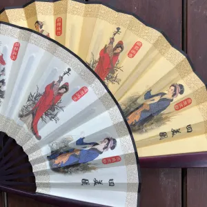 SALE - Medium Luxury Silk Fan - Imperial Ladies (27 x 48cm)