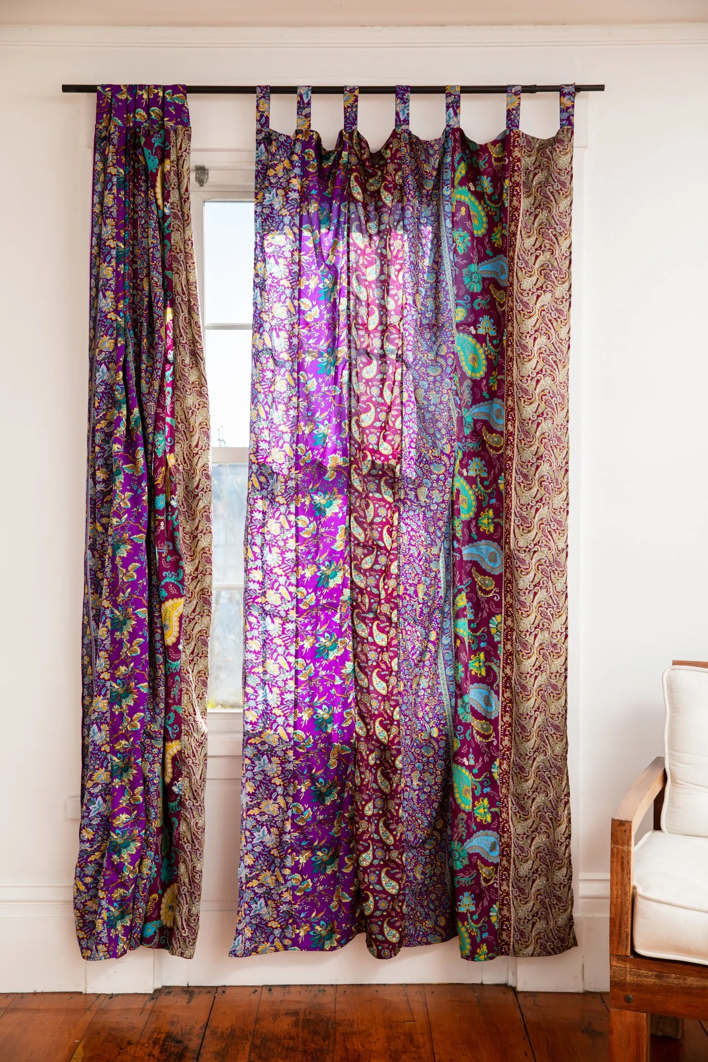 Sari Inspired Mixed Floral Curtain Panel