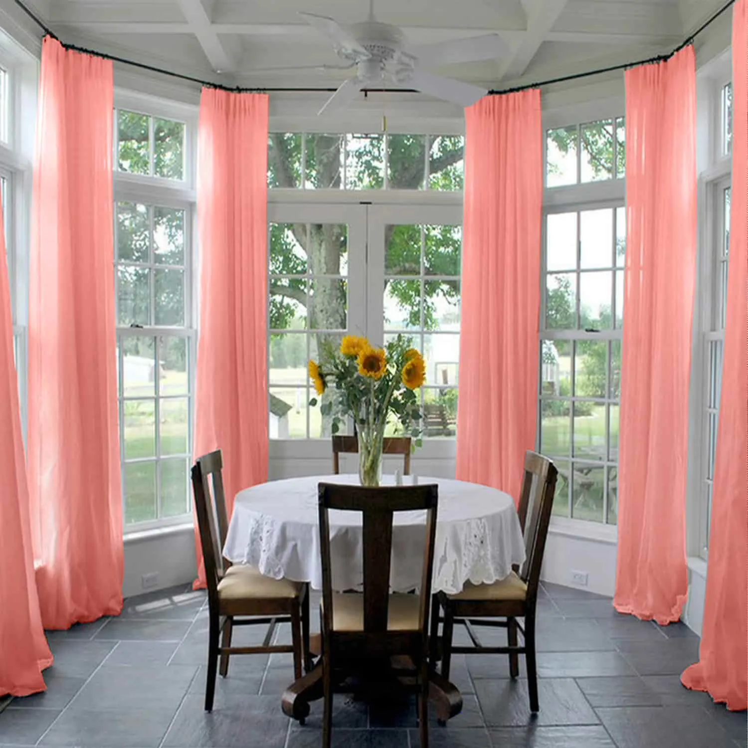 Scandina Solid Voile Sheer Curtain Soft Top