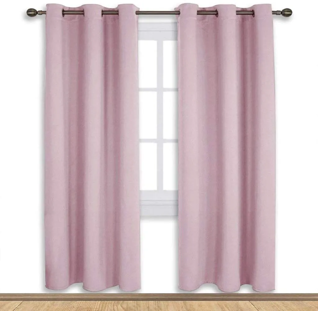 Set of 2 Blackout Window Curtains Kitchen Window Treatment Thermal Insulated Grommet Blackout Drapery Panels