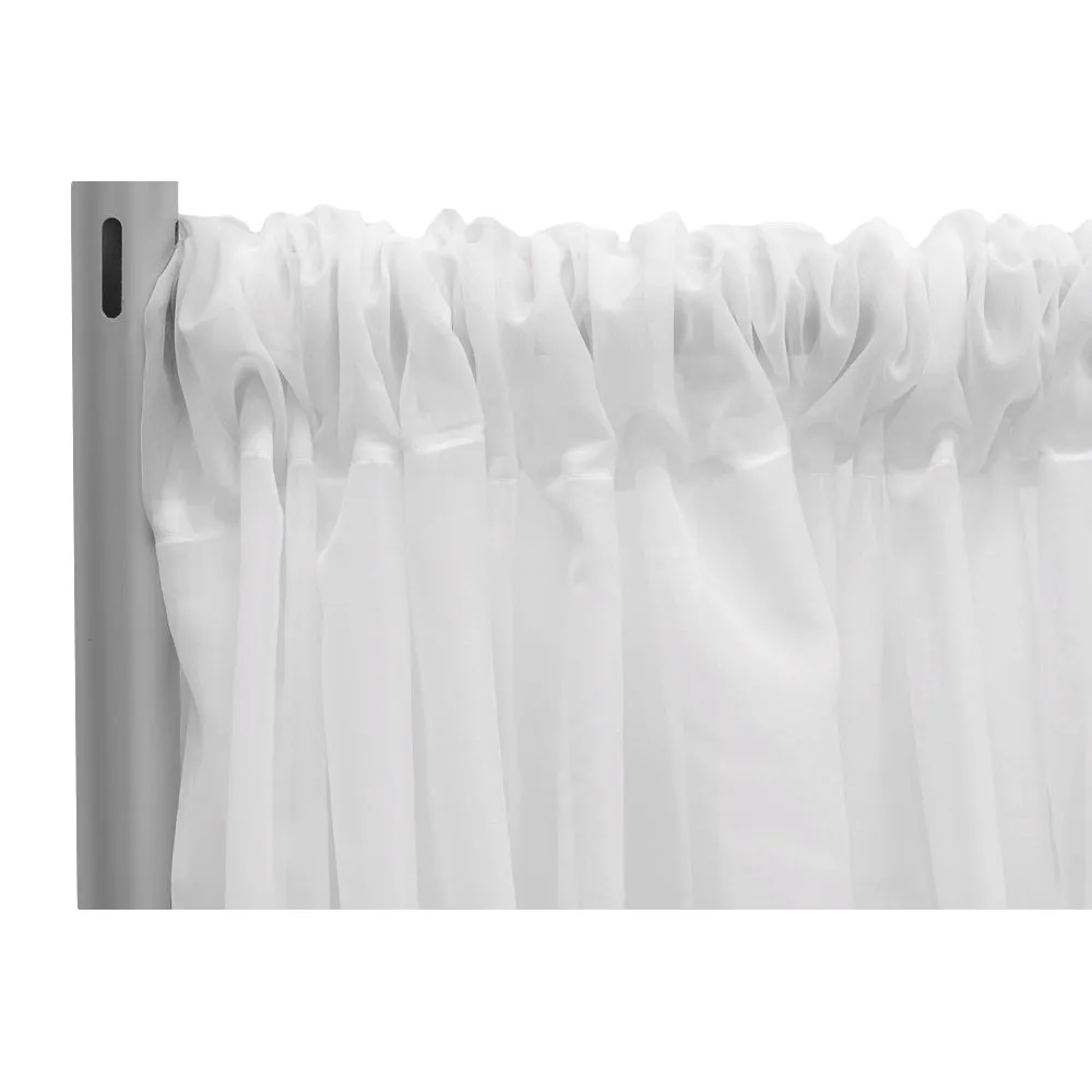 Sheer Voile Flame Retardant (FR) 12ft H x 118" W Drape/Backdrop Curtain Panel - White