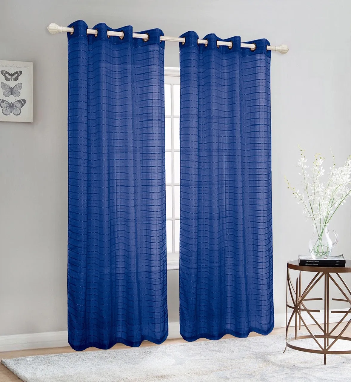 Sheer Voile Grommet Top Window Curtain Panel, 81007