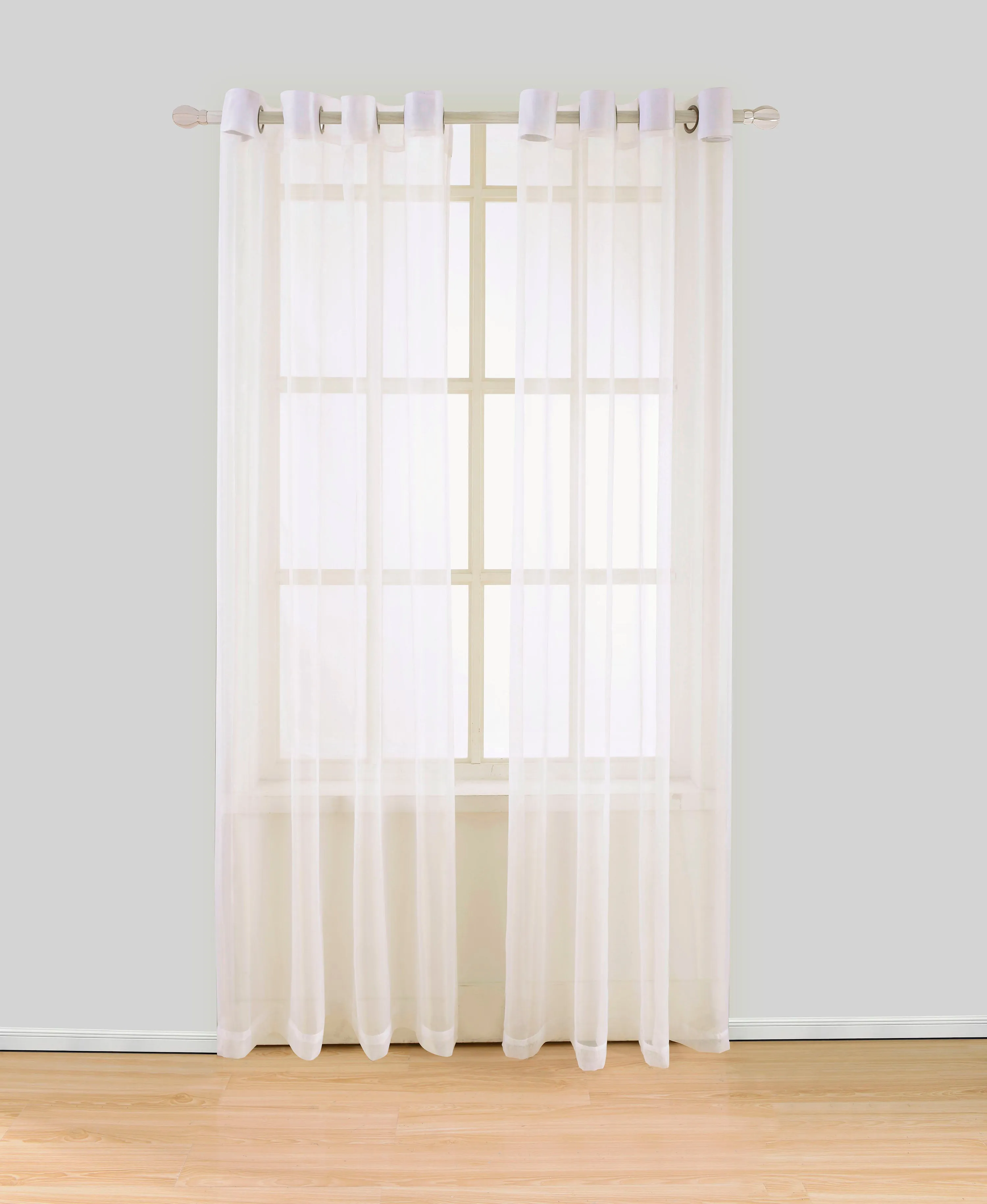 Sheer Voile Grommet Top Window Curtain Panel, 81009