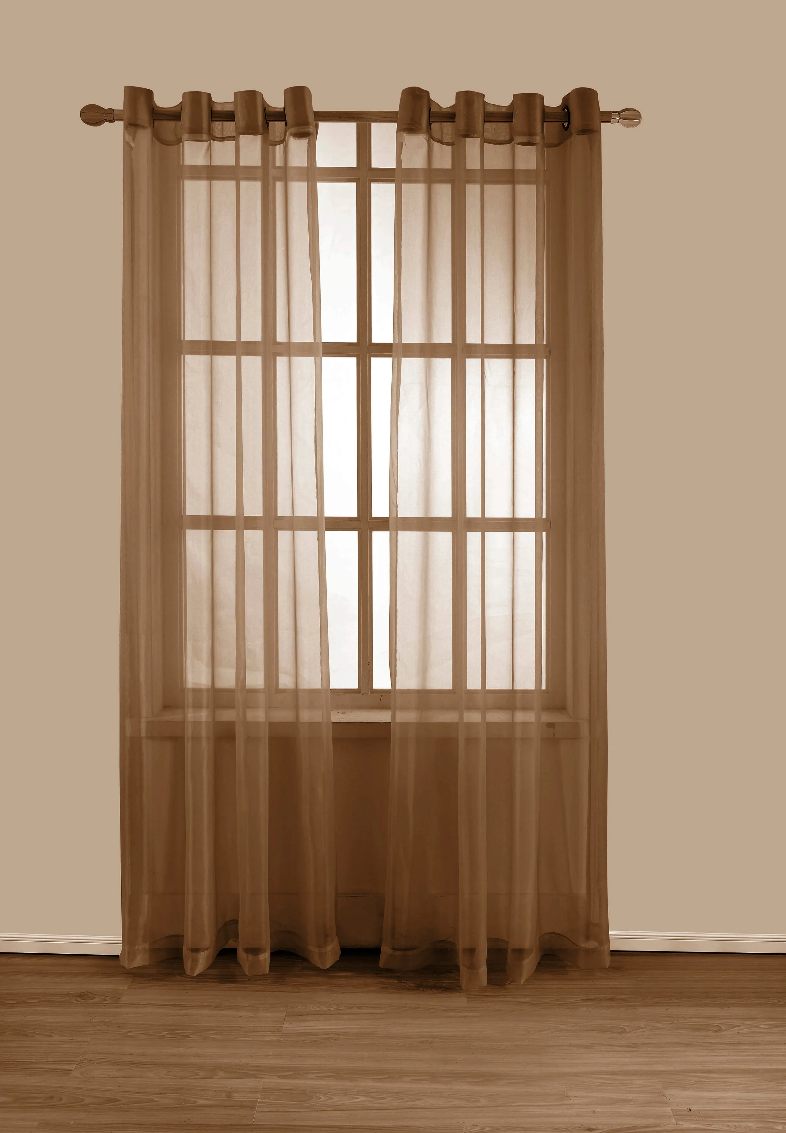 Sheer Voile Grommet Top Window Curtain Panel, 81009