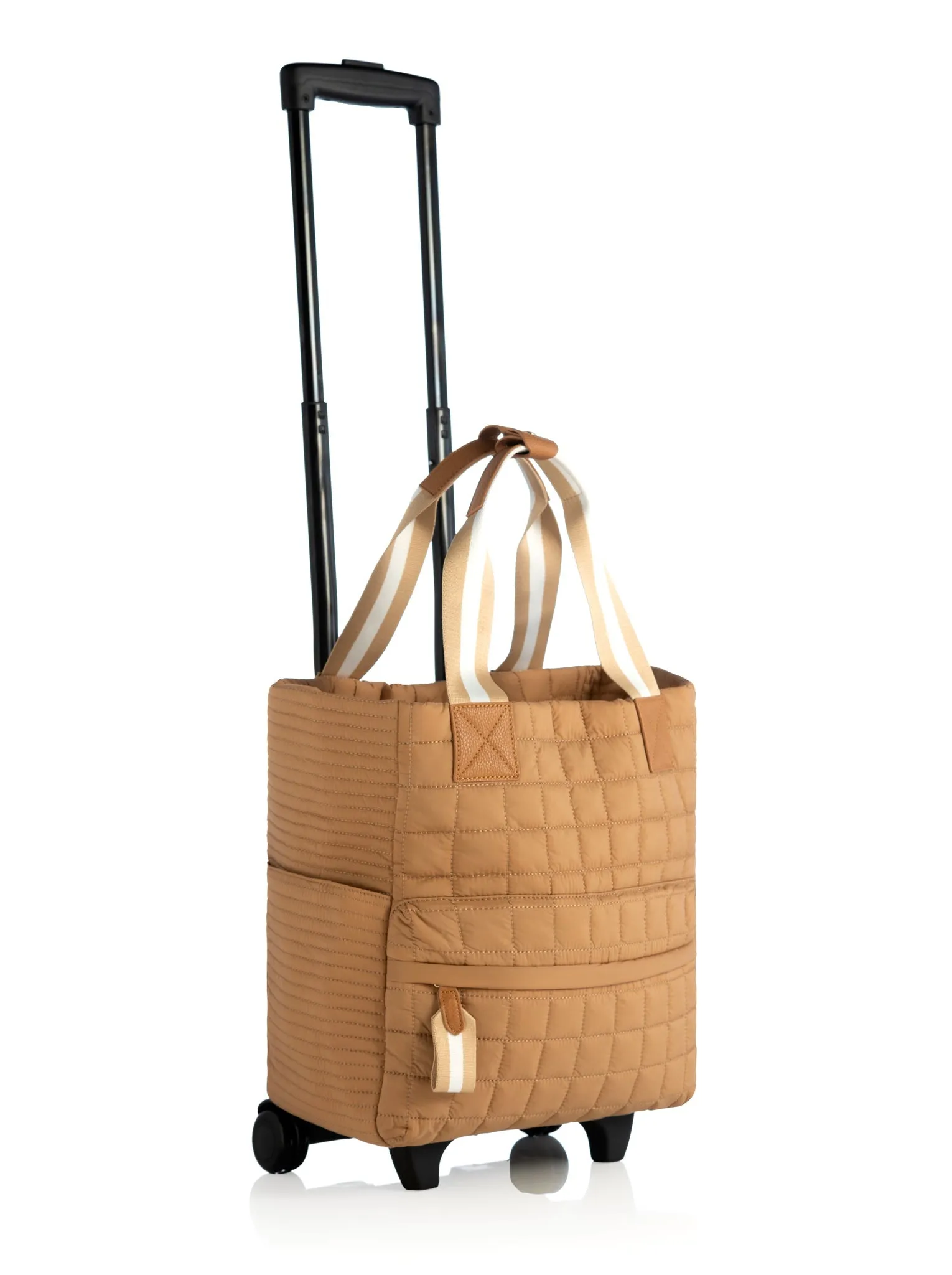 Shiraleah Ezra Quilted Nylon Roller Tote, Tan