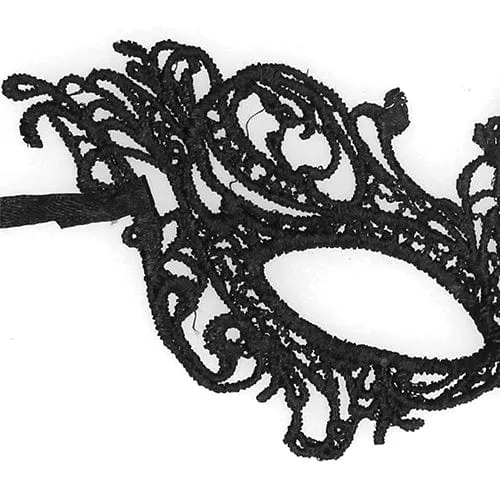 Shots - Ouch Black and White Lace Eye Mask Royal (Black)