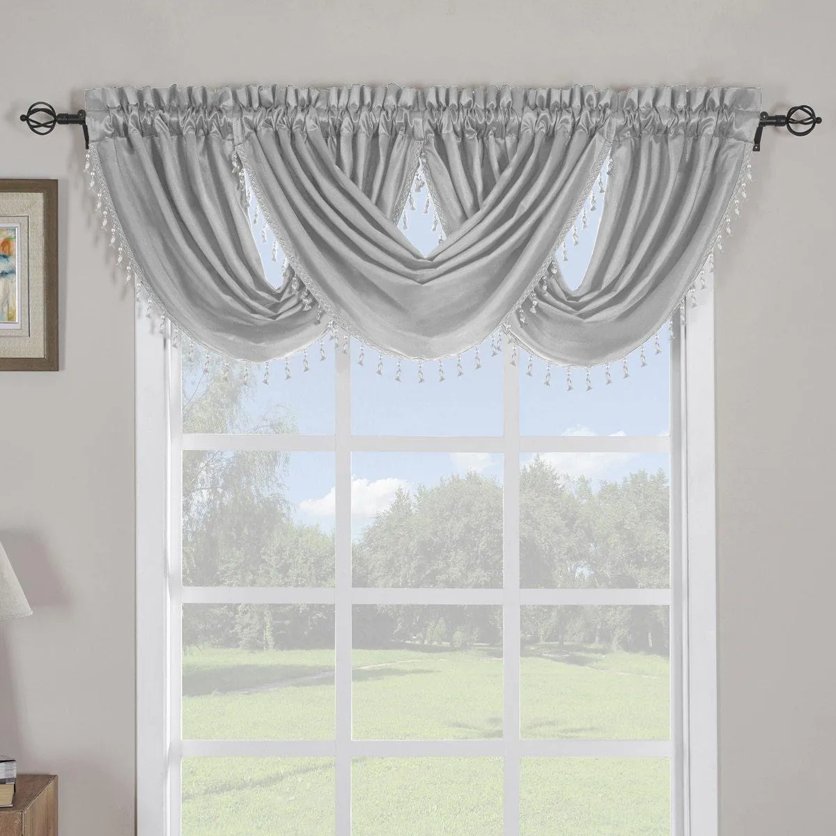 Soho Waterfall Decorative Trim Window Valance 57”wx 37”L (Single)