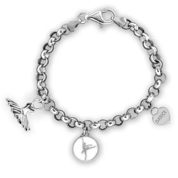 Sterling Silver Three Charm Bracelet