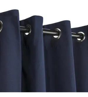 Sunbrella Outdoor Curtain With Nickel Grommets - Canvas Navy